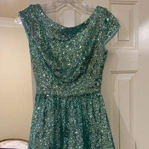 Blue sequined dress